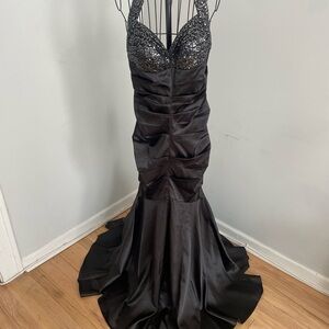 Blondie Nites Black Sequin Prom Dress